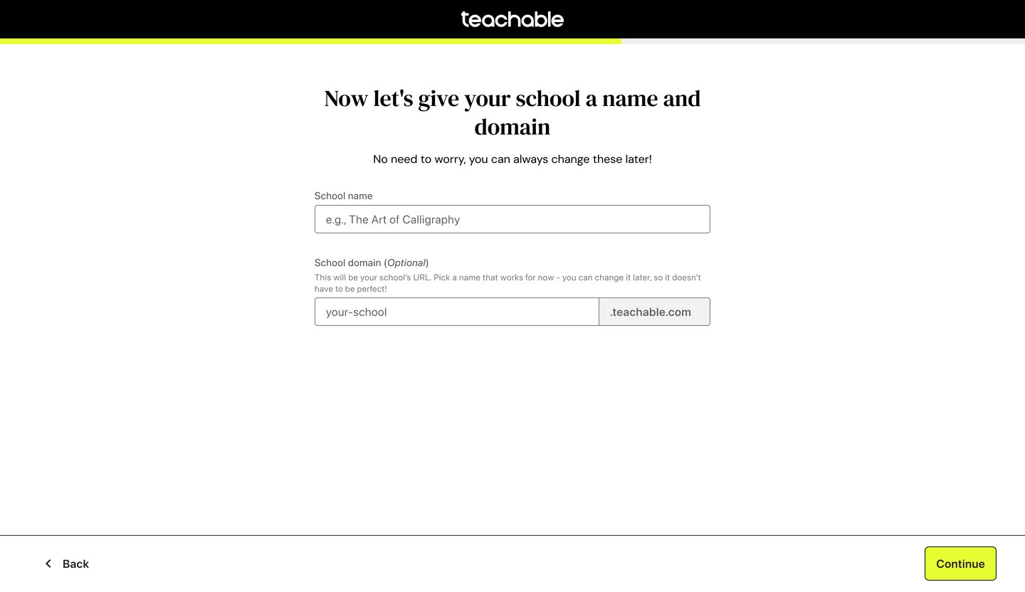 Step 3: Now let's give your school a name and domain